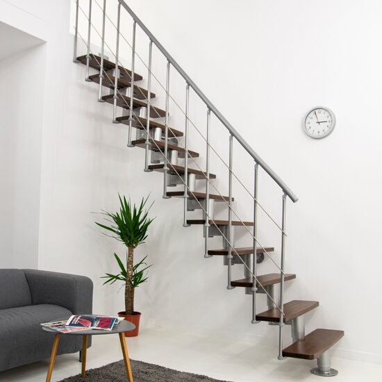 Modultrappa Comfort Top Minka – Grå / Valnöt